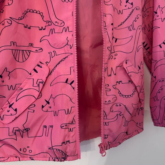 Carter’s Pink Rain Jacket w/ Blue Dinosaur Print Girls 10 - Picture 5 of 6
